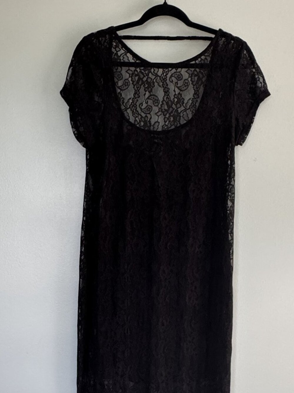 City Chic Full Length Black Lace Dress | XS  - MF0334